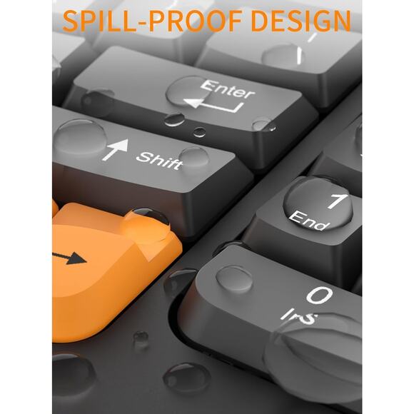 RECCAZR Ergonomic Wireless Keyboard with Wrist Rest, Wave Keys for Comfortable N - Picture 6 of 7